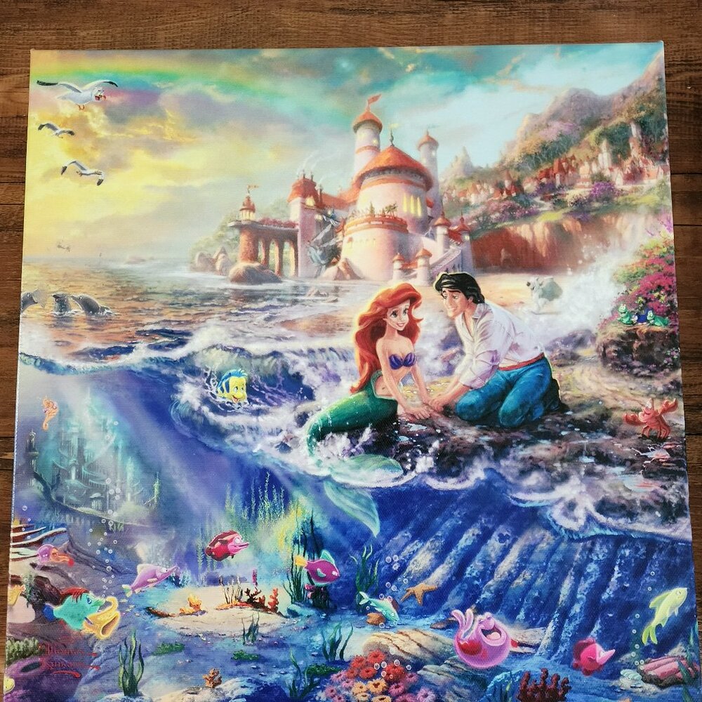 Authentic Thomas Kinkade Disney's The Little Mermaid Canvas Art